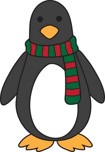 Penguin Clipart Image - Cartoon Penguin with a Scarf