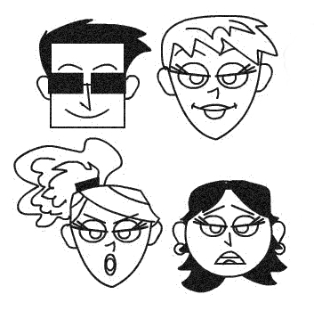 Clipart of cartoon people that kids can draw