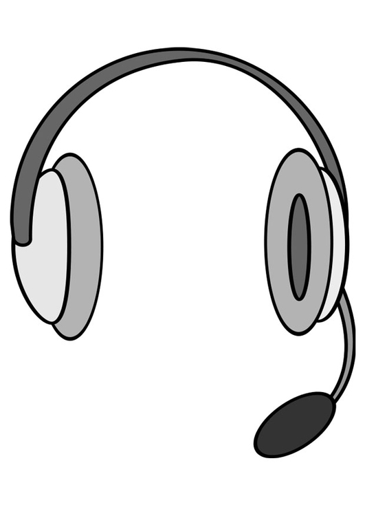Coloring page headphones with microphone - img 27133.