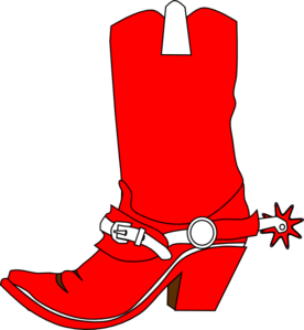 Red cowboy boots clipart