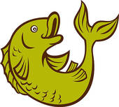 Jumping Bass Fish Clip Art - Free Clipart Images