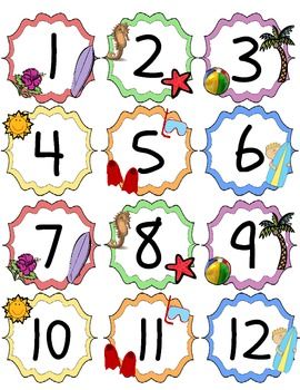 Calendar Numbers | Desk Name Tags ...