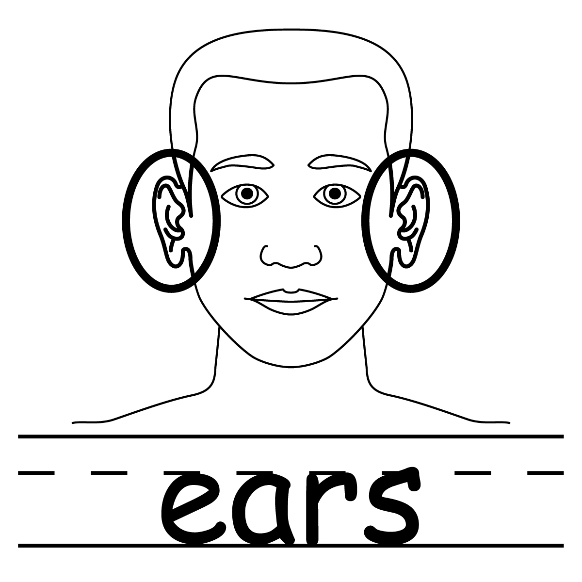 2 Ears Clipart Black And White - Free Clipart Images