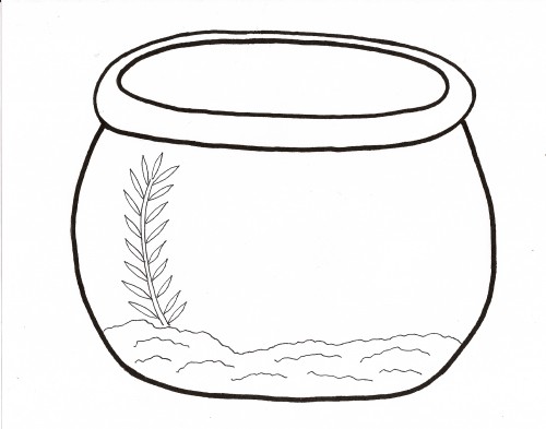 Fish tank clipart to color