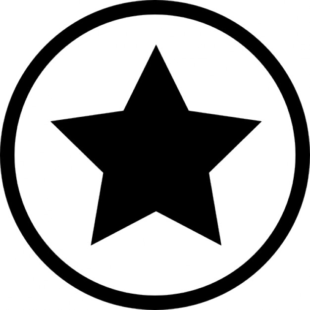 Star black shape in a circle outline favourite interface symbol ...