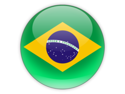 Round icon. Illustration of flag of Brazil