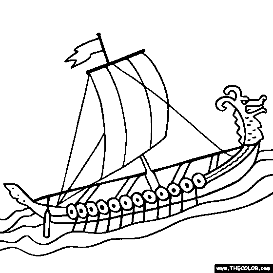 Viking Boat Coloring Pages - Coloring Pages