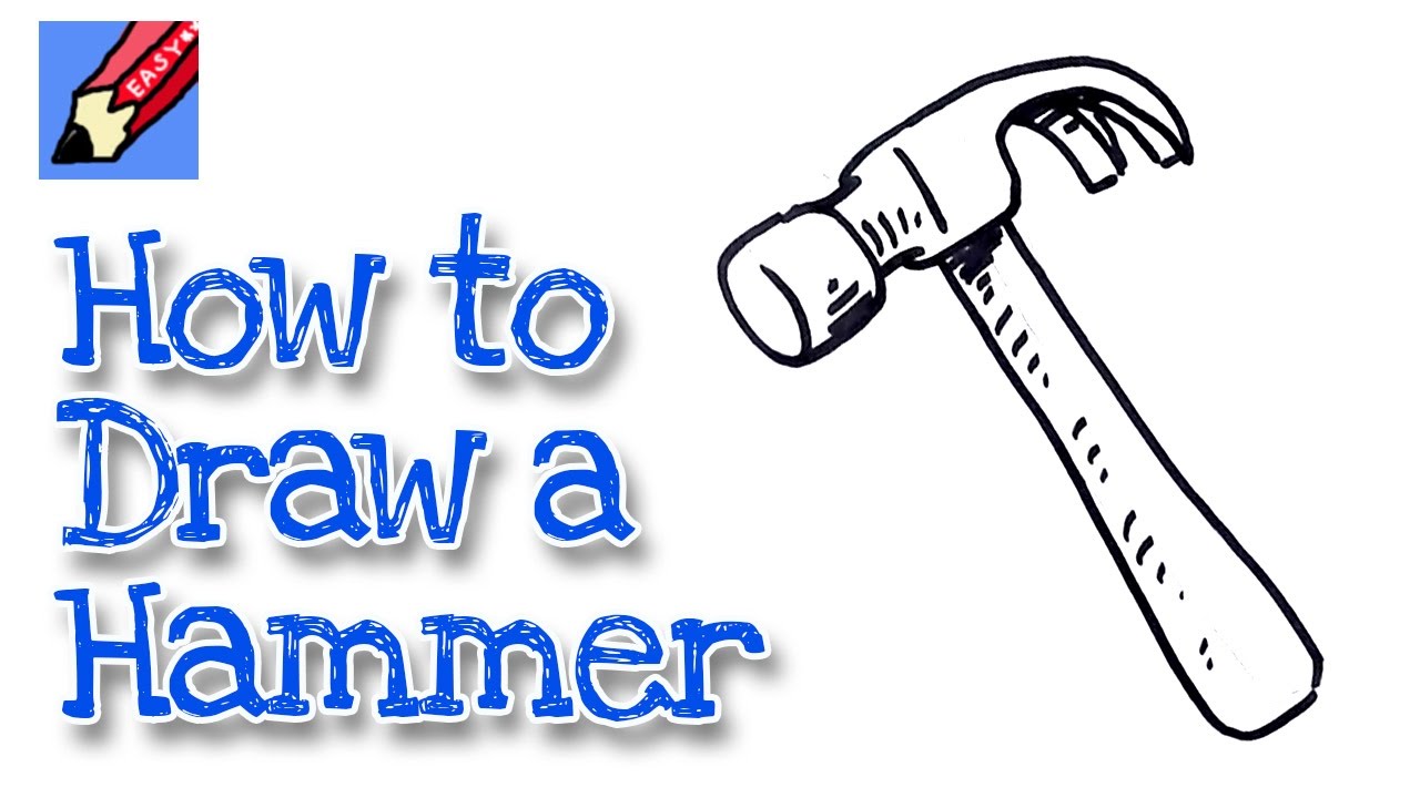 How to draw a claw hammer real easy - for kids and beginners - YouTube