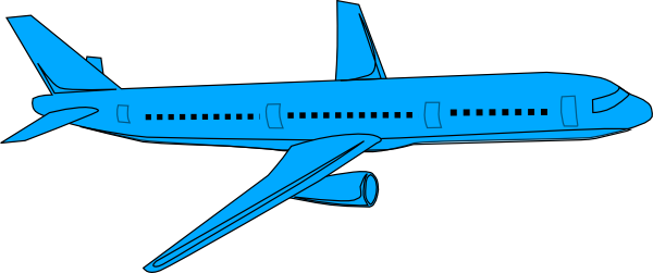 Blue Airplane Pass Clip Art - vector clip art online ...