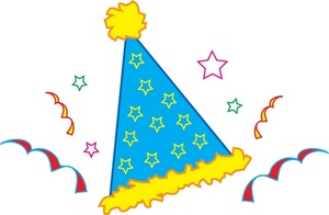 Streamers And Party Hat Clipart
