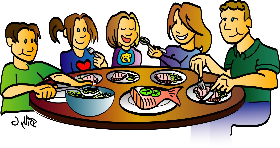 Family dinner clipart beach