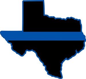 Thin Blue Line State of Texas BLUE OUTLINE 4&#034; x 4.3&#034 ...