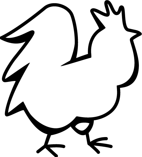 Rooster and hen clipart outline