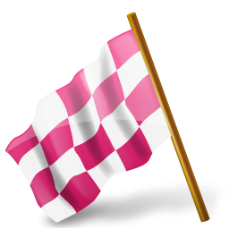 Map Marker Chequered Flag Left Pink Icon | Vista Map Markers ...