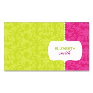 Damask Business Cards » Whimsical Damask Pink/