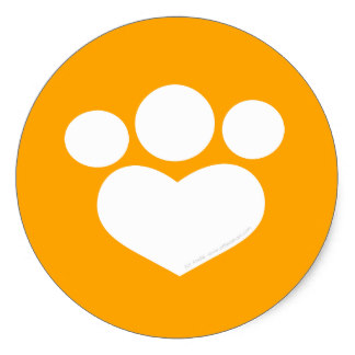 Orange Paw Print Stickers | Zazzle