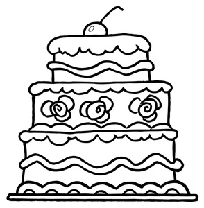 Birthday cake free clipart color pagte