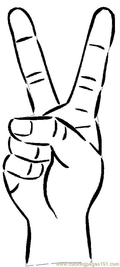 peace hand signs coloring pages