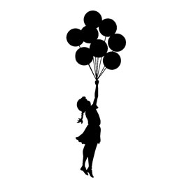 Banksy-Flying Balloon Girl Stencil | Free Stencil Gallery