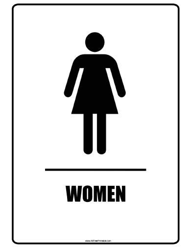 10 Best Images Of Printable Bathroom Signs - Women Bathroom Signs 