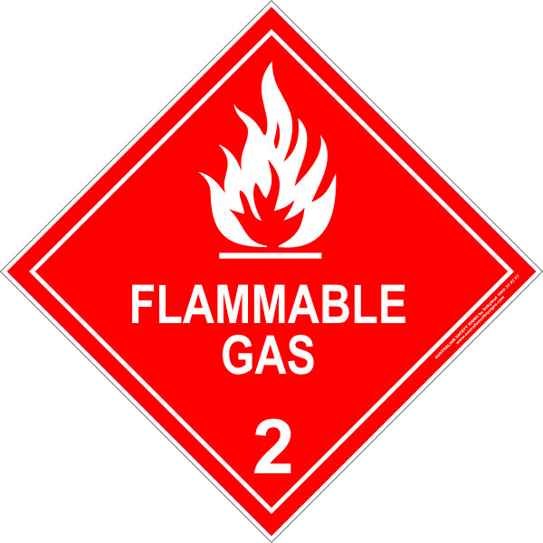 CLASS 2 - FLAMMABLE GAS - WHITE – Australian Safety Signs