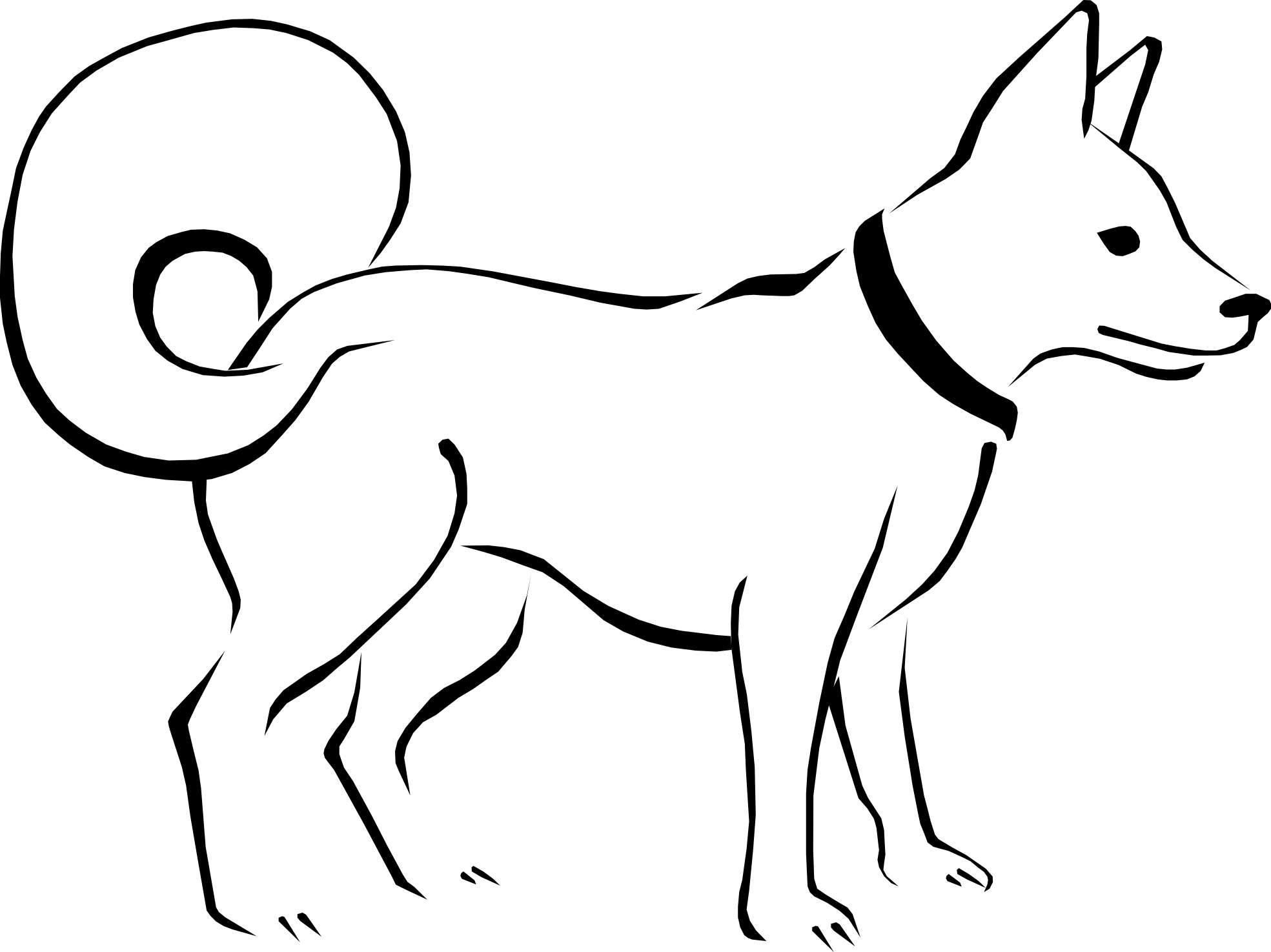 Clip Art Black And White Dogs 3 Clipart