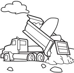 Trucks, Coloring pages and Truck flatbeds