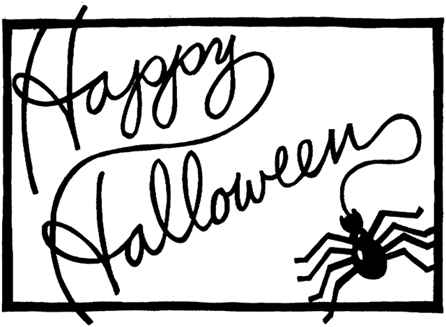Black and white halloween clipart