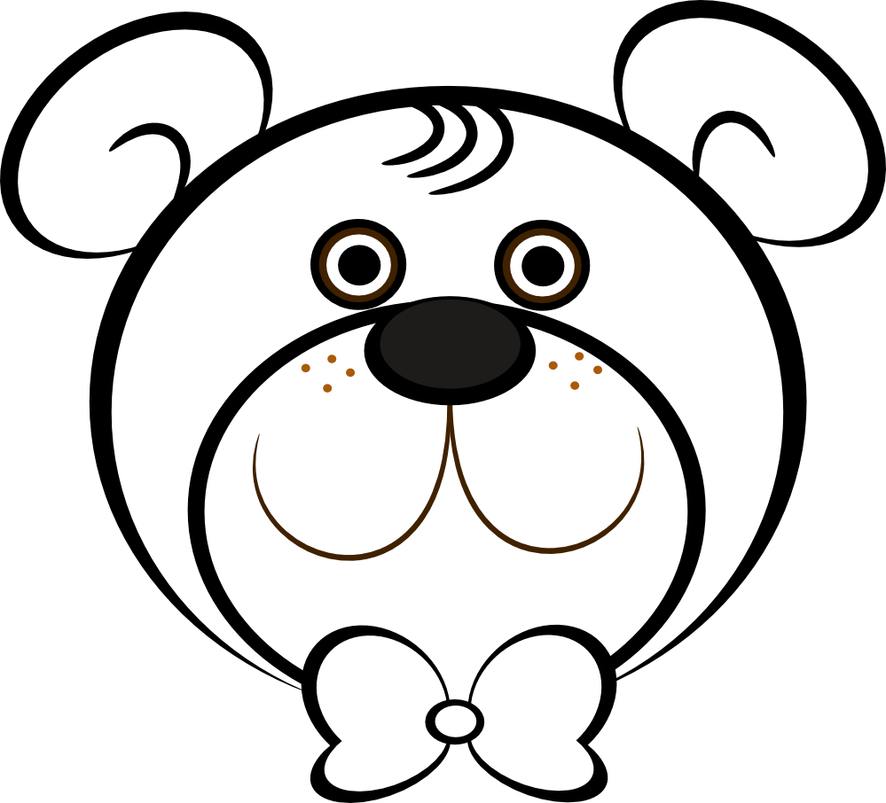 Baby bear clipart black and white