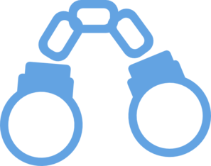 Handcuffs Light Blue Cartoon Closed Clip Art - vector ...