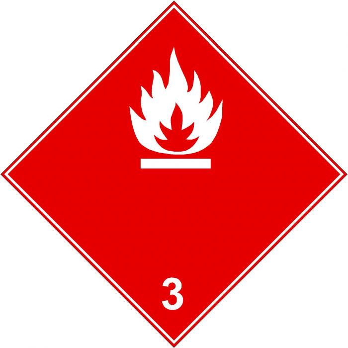 Hazardous materials sign "Flammable liquids - Class 3"