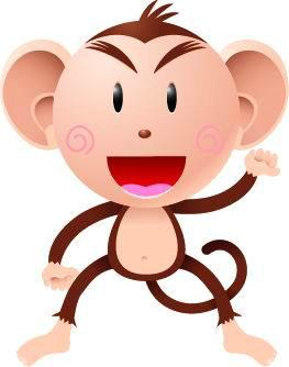 Happy cartoon little monkey design psd | Download PSD, EPS, AI ...