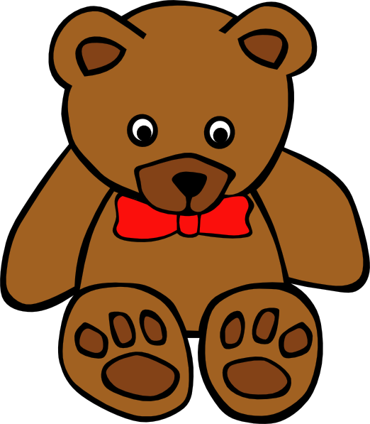 Simple Teddy Bear With Bow clip art Free Vector