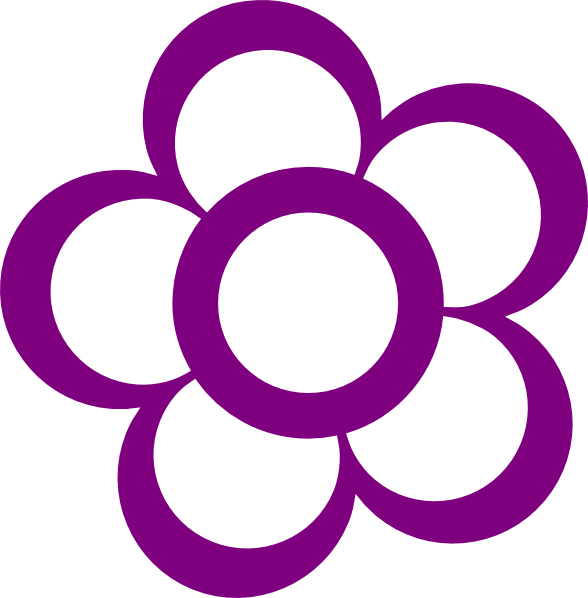 Purple Flower Outline clip art - vector clip art online, royalty ...