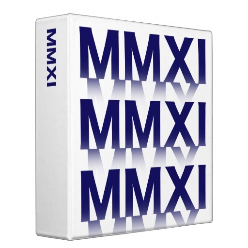 2011, Roman Numerals 3 Ring Binders from Zazzle.