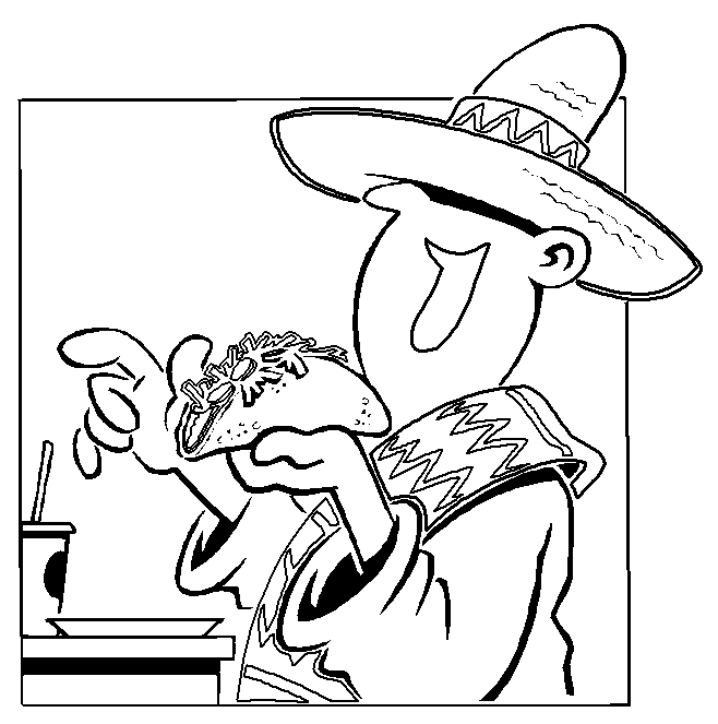 Taco Coloring Page Click to Print Image Only Without Ads