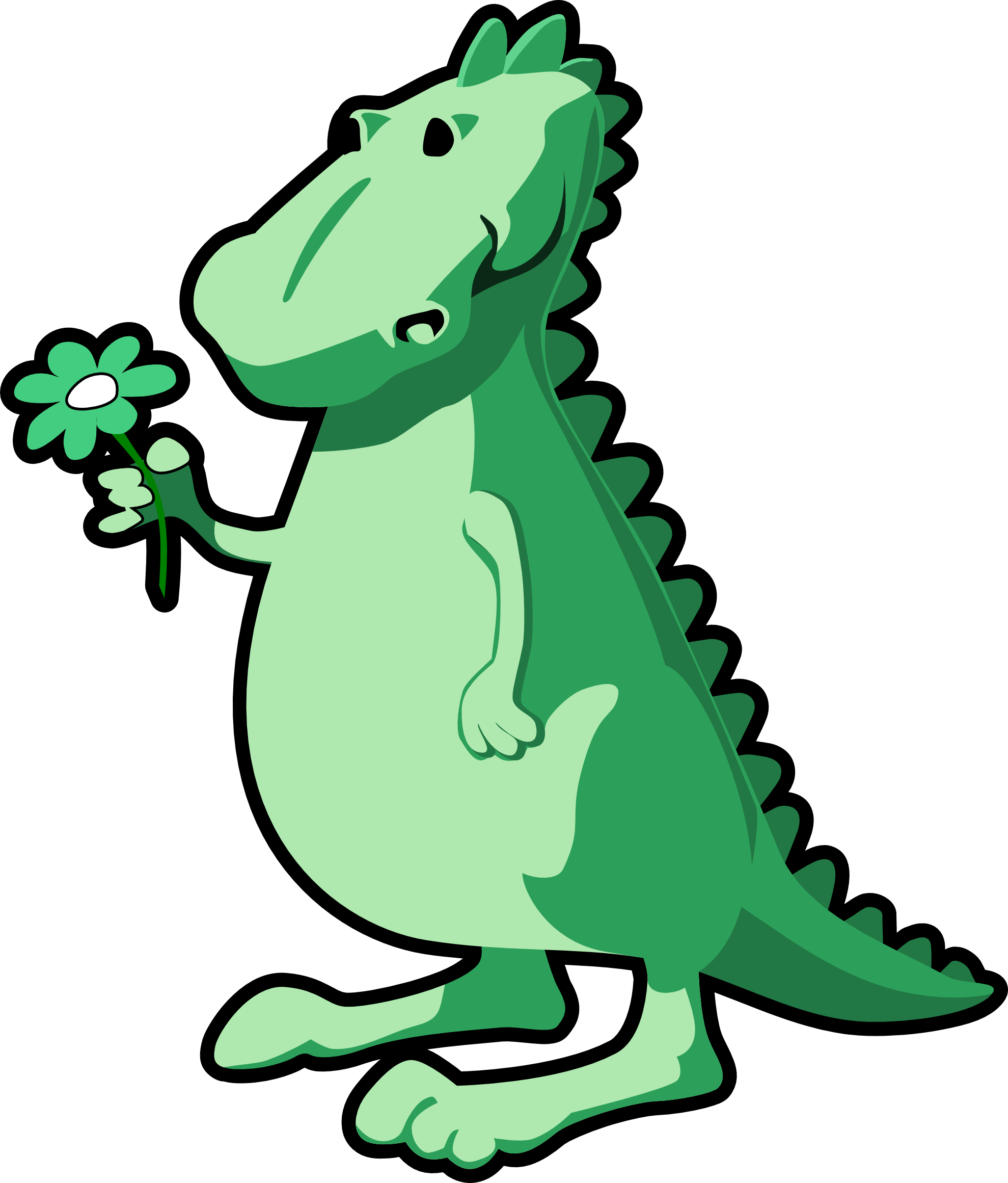 Dragon Lizard Dinosaur with Flower Sea Green 3 xochi.info ...