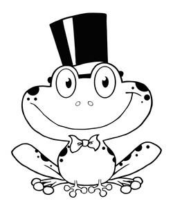 Frog Clipart Image - clip art a frog wearing a tophat and bow tie ...