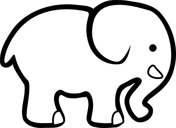 Baby Elephant Clipart Outline - Free Clipart Images