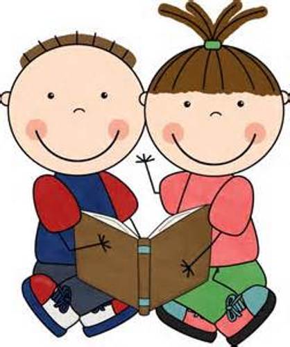 Free clipart kids reading