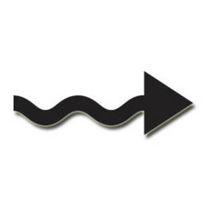 Free Clipart Image of a Black Arrow with a Wavy Shaft - Polyvore