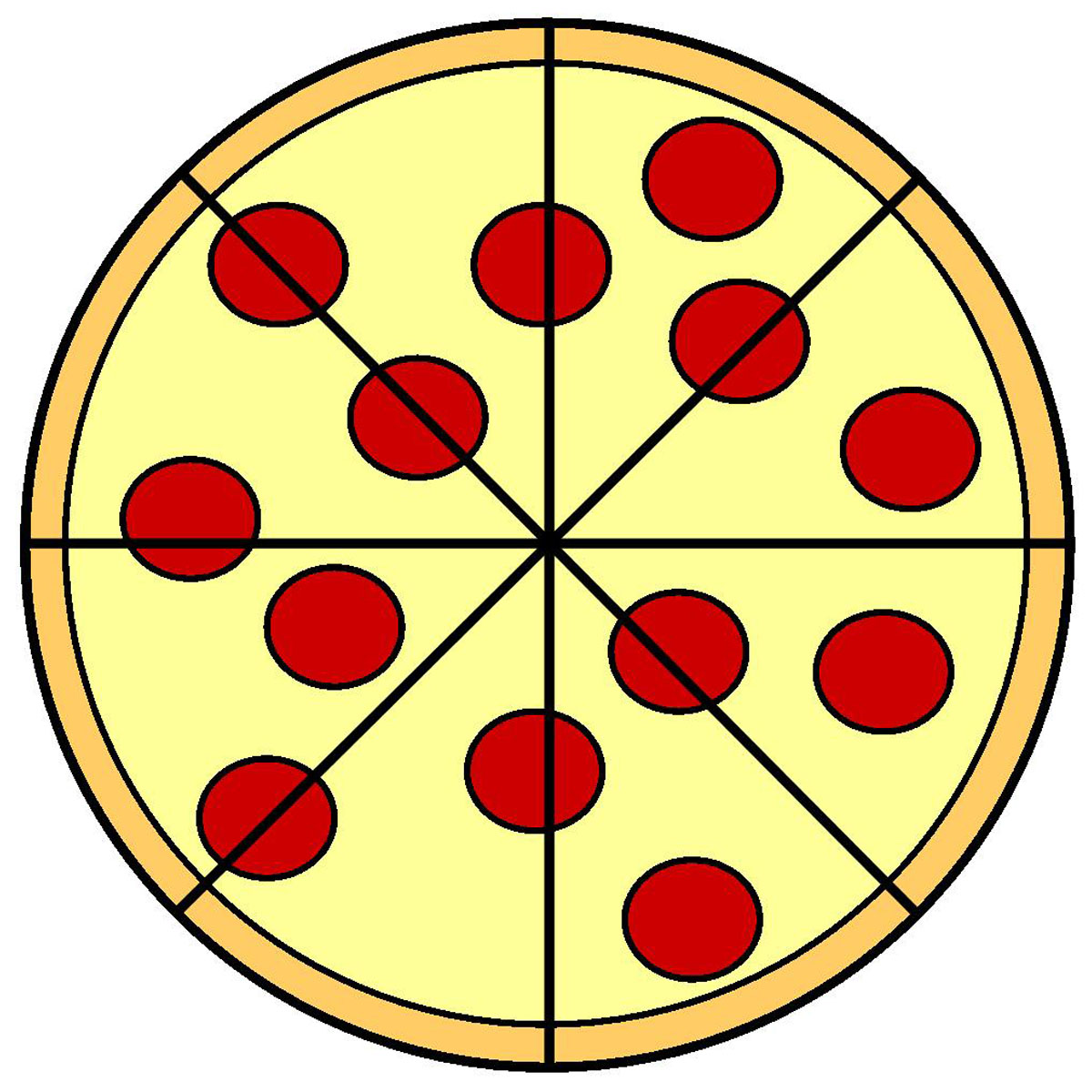 Pizza fractions clipart