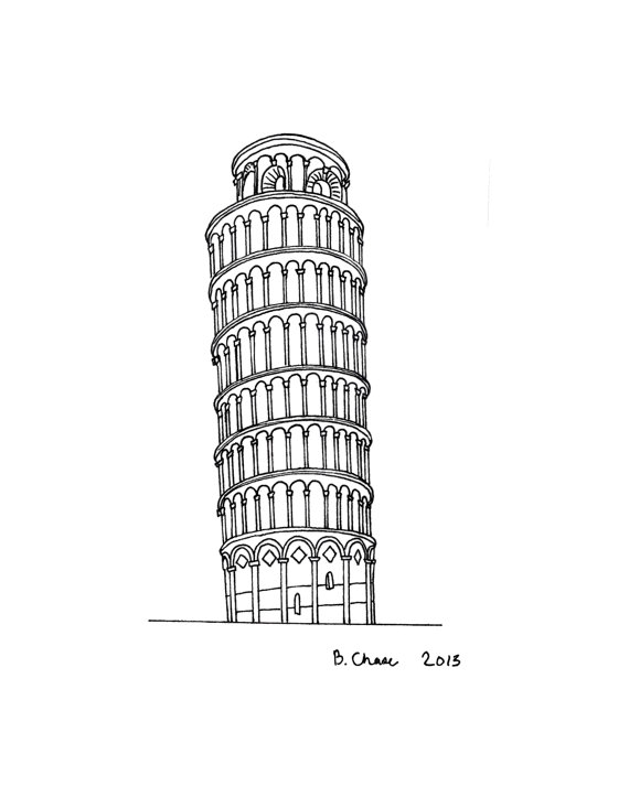 tower of pisa clipart