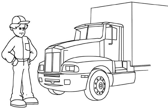 truck driver Colouring Pages