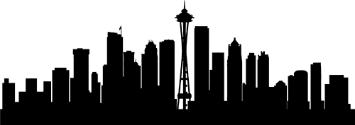 Seattle Skyline Outline