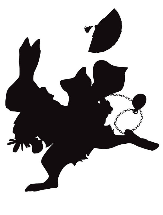 Alice's White Rabbit, So Late - 8x10 Silhouette Print