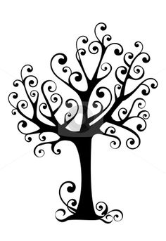 Tree clipart black and white simple creek