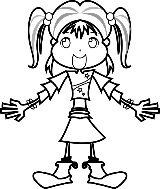 Black And White Girl Clipart