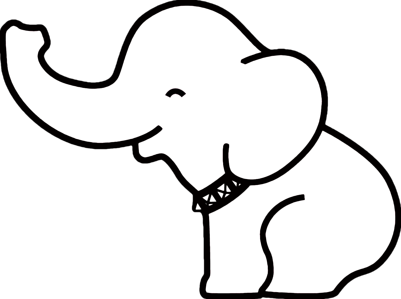 Elephant Clipart Black and White craft projects, Animals Clipart ...