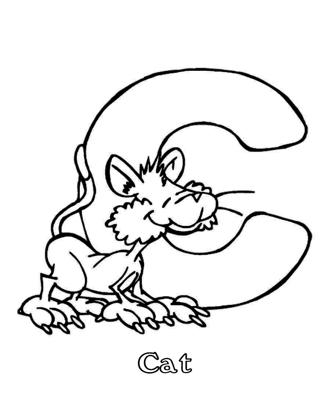 ABC Coloring Sheets - Cartoon Animal Alphabet Activity Sheets ...